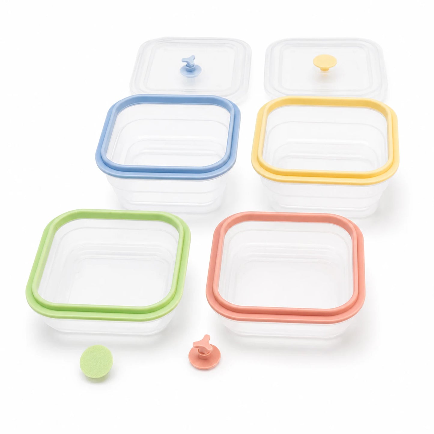 Silicone Snack Containers for Kids Food Containers with Lids, Fruit Container for Lunch, Foldable Lunch Container for Kids