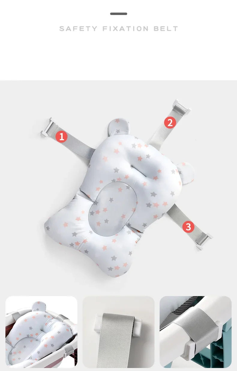 Baby Bath Seat Support Mat Shower Safety Tub Pad Newborn Bathtub Recliner Infant Anti-Slip Soft Comfort Body Cushion Baby Stuff