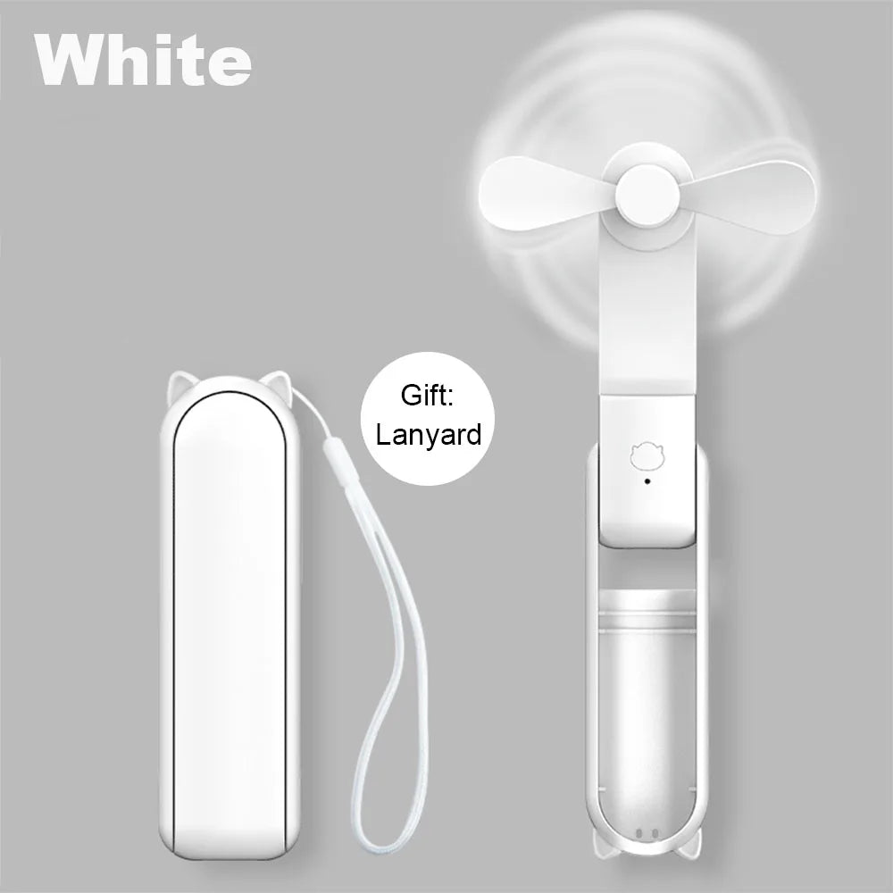 Portable Fan Mini Handheld Fan 2000mAh USB Rechargeable with Handy Power Bank Small Hand Held Foldable Pocket Fan for Travel