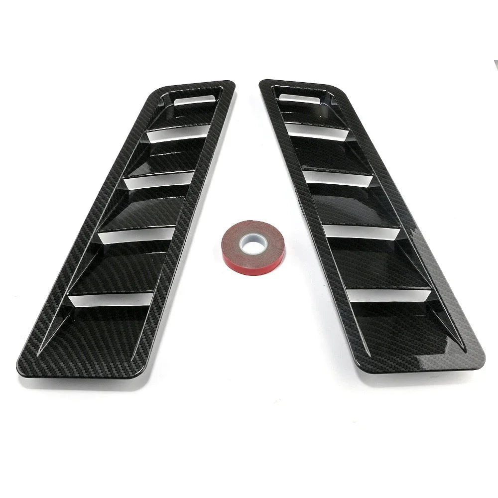 2Pcs Universal Car Hood Scoop Styling Air Vent Trim Louver Air Flow Intake Decor Hood Vents Scoop Bonnet Louvers Spoiler Trim SL