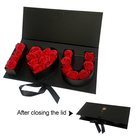 Fillable Letters Empty Flower Gift Box Mother's Valentine's Day Gift Packaging Box I Love You Letter Flower Box Birthday Party
