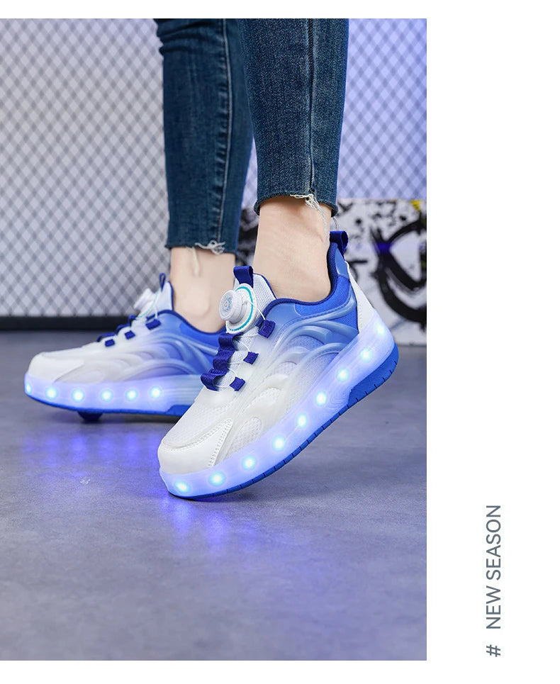 Two Wheels Children's Led Light Roller Skate Shoes