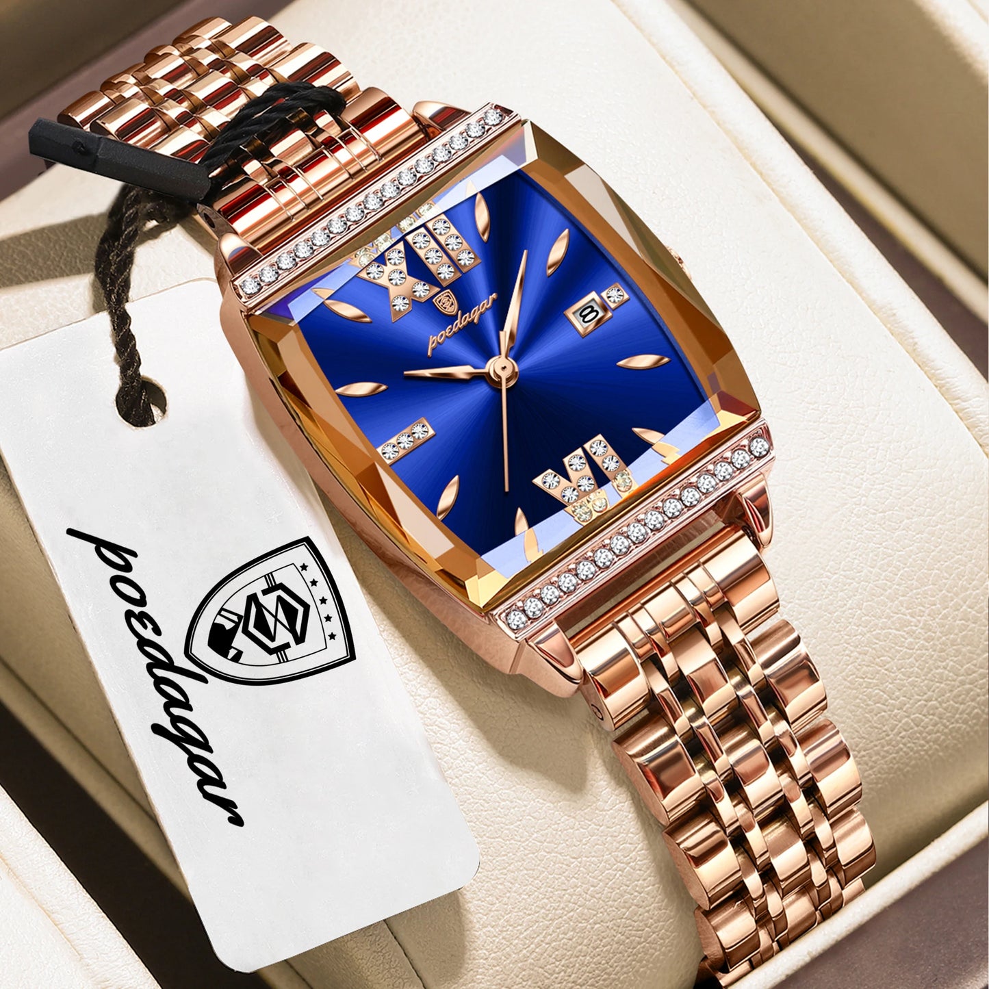 POEDAGAR Top Exquisite Woman Watches High Quality Date Fashion Waterproof Ladies Watch Stainless Steel Women's Quartz Wristwatch