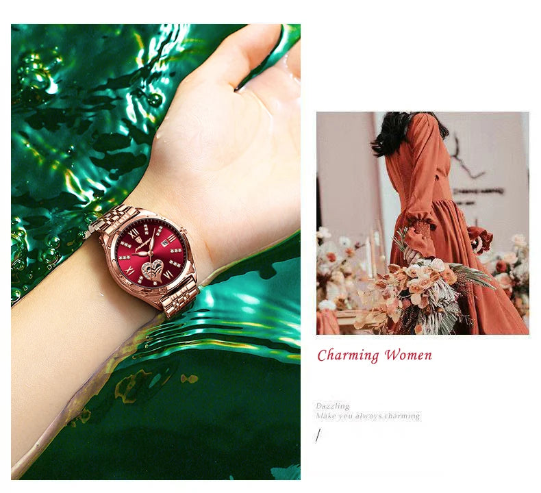 POEDAGAR Luxury Watches For Women Waterproof Luminous Date Stainless Steel Woman Watch Elegant Fashion Quartz Ladies Wristwatch