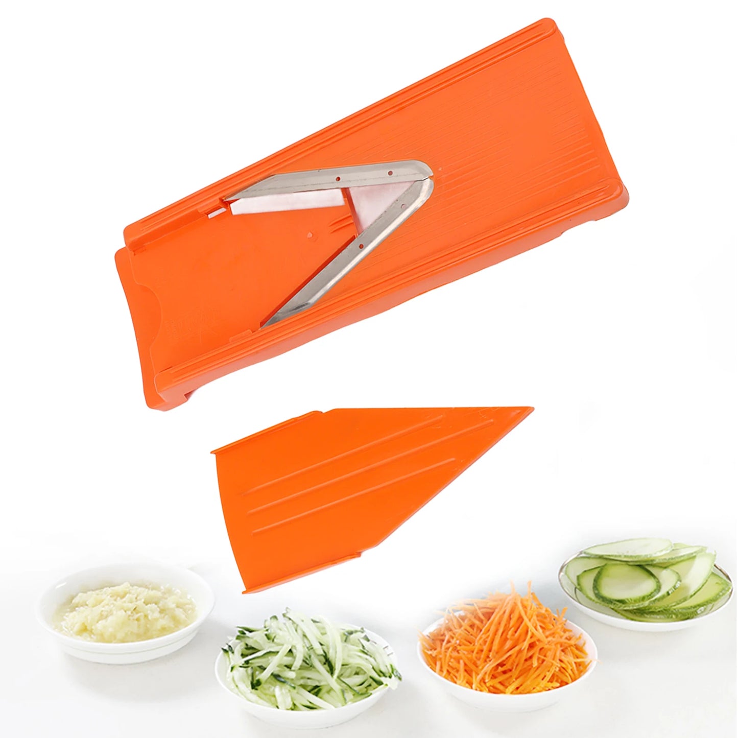 V Blade Mandoline Cutter Vegetable Cutter Stainless Steel Blade Hand Protector Cooking Tool Practical Large Frame for Kitchen