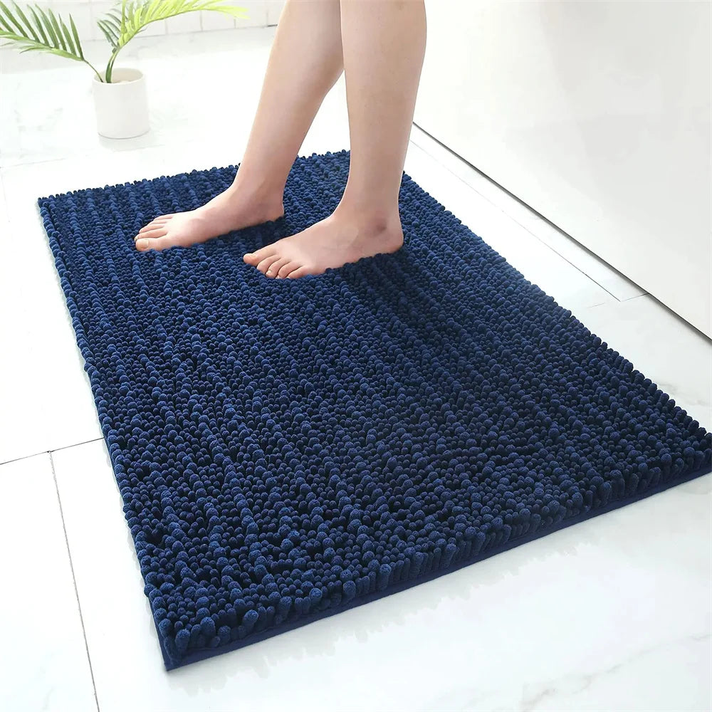 Olanly Super Absorbent Bathroom Rug Luxury Chenille Bath Mat Plush Non-slip Shower Mat Bathroom Carpet Welcome Deal Floor Mats