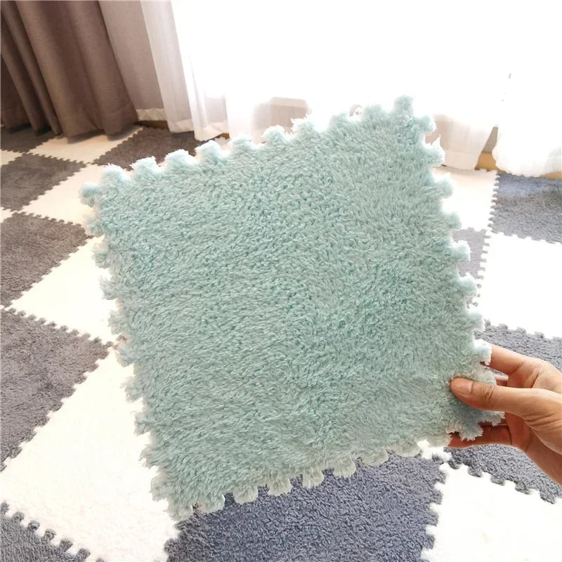 10Pcs Soft Plush Baby Play Mat EVA Foam Puzzle Carpet 30x30cm Children’s Mat Keep Warm for Kids Room Baby Toys Floor Playmat