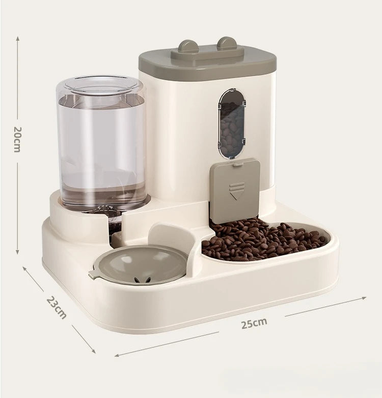 2-in-1 Gravity Pet Feeder and Water Dispenser, Small Dog Cat Food and Water Dispenser, Pet Feeder Water Bowl