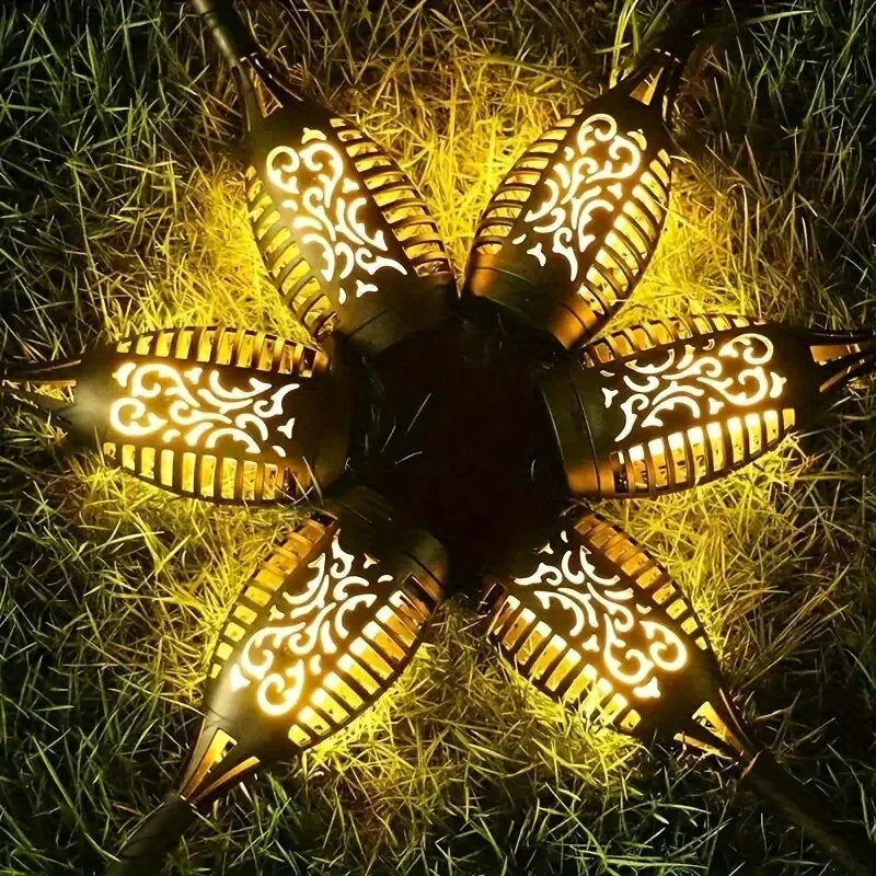 12 LED Solar Flame Torch Lights