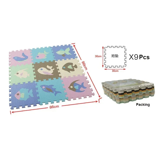 Baby Play Mat 30x30cm Kids EVA Foam Puzzle Carpet Interlocking Floor Tiles Educational Alphabet Numbers Activity Gam Floor Mats