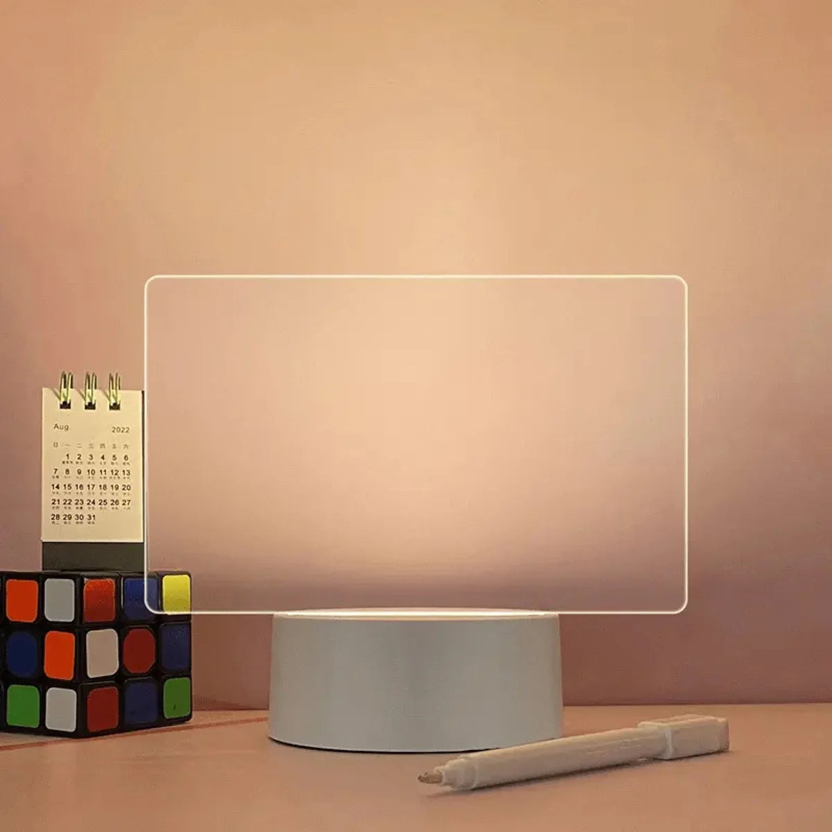 1 PC 3D Night Light DIY Writing Board Acrylic Intelligent White Base with Handwriting Pen Message Board Creative Gift Transparen