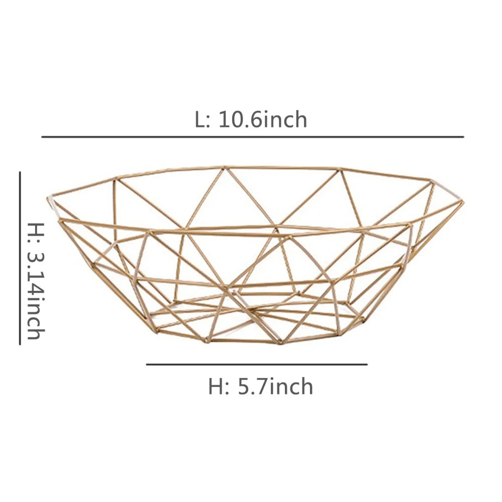 Metal Fruit Basket Simple Fruit Basin Multi-Size Iron Snack Bread Vegetable Storage Bowls Kitchen Eggs Dessert Holder Organiser