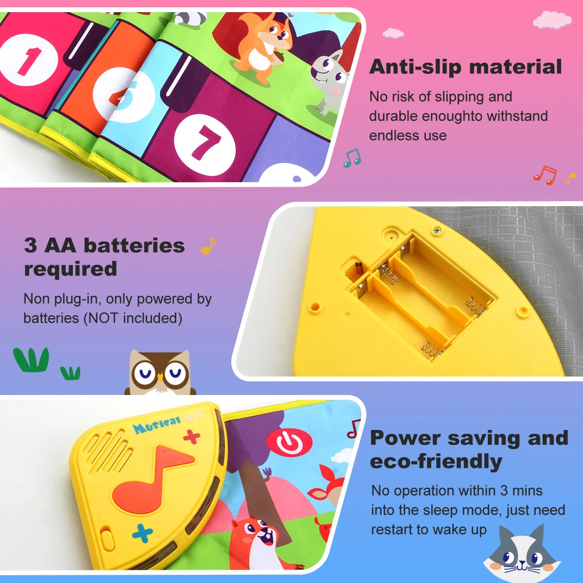 80x30cm Kids Music Piano Mat keyboard Dance Mat Toddler Floor Baby with 8 Animals Sounds Baby Mat Educational Toys for Kid Gifts