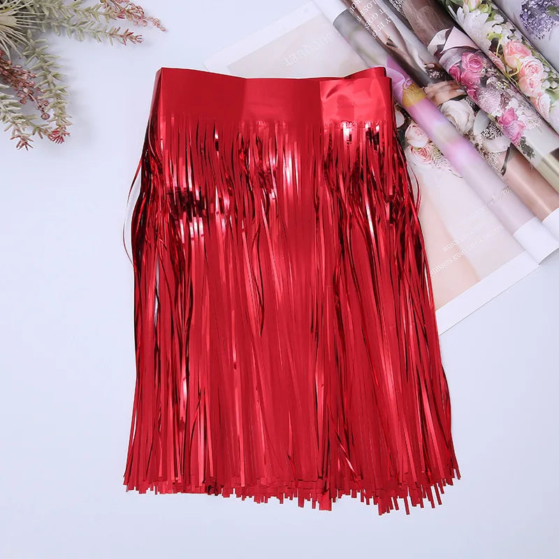 30x300CM Foil Fringe Garland – Streamer Curtain Banner for Wedding, Birthday, and Party Decorations