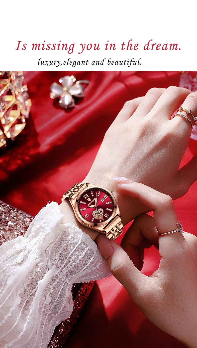 POEDAGAR Luxury Watches For Women Waterproof Luminous Date Stainless Steel Woman Watch Elegant Fashion Quartz Ladies Wristwatch