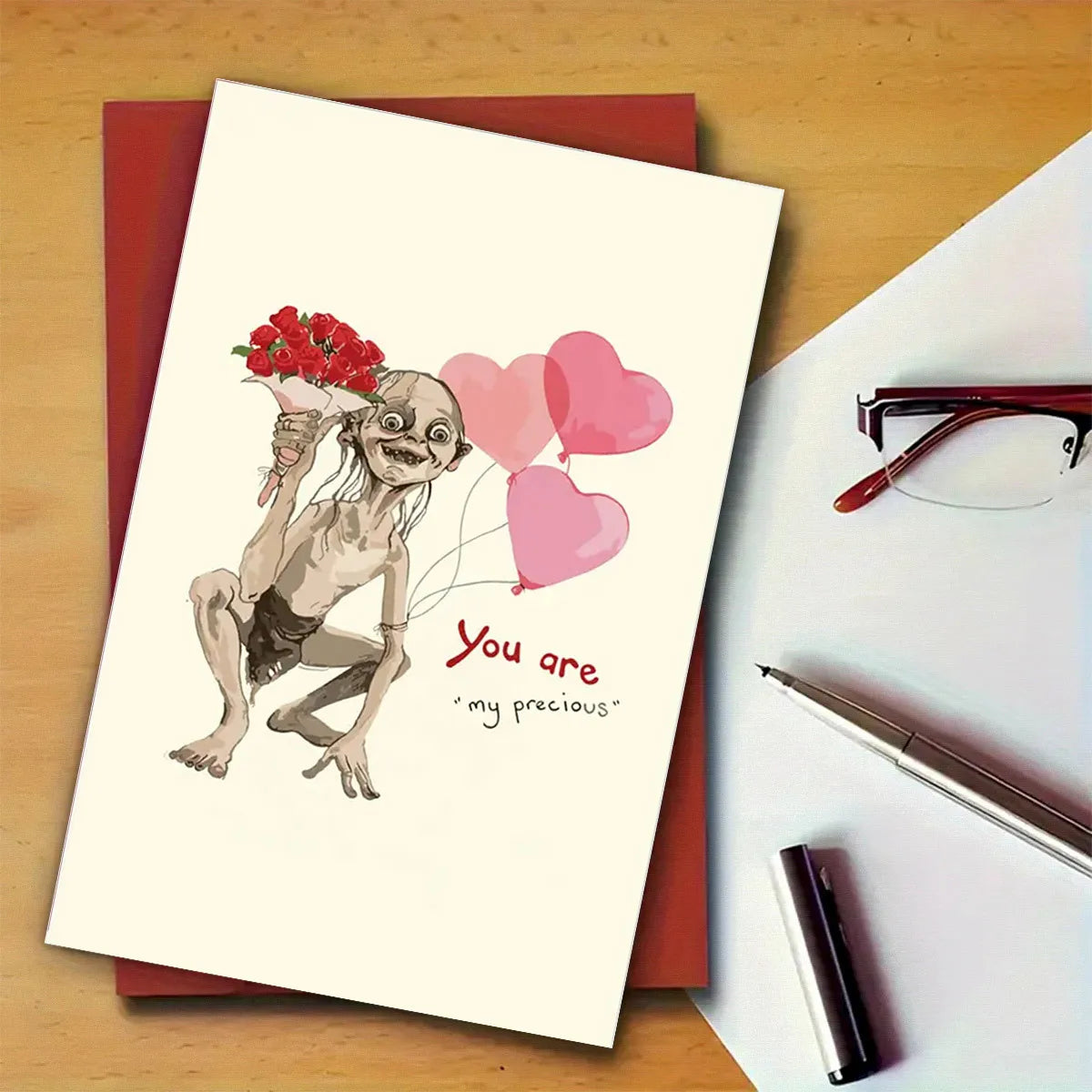 Valentine's Day Greeting Card with Envelope, Love You So Much Dachshund Design, Paper Card for Anyone, Romantic Gift for Husband