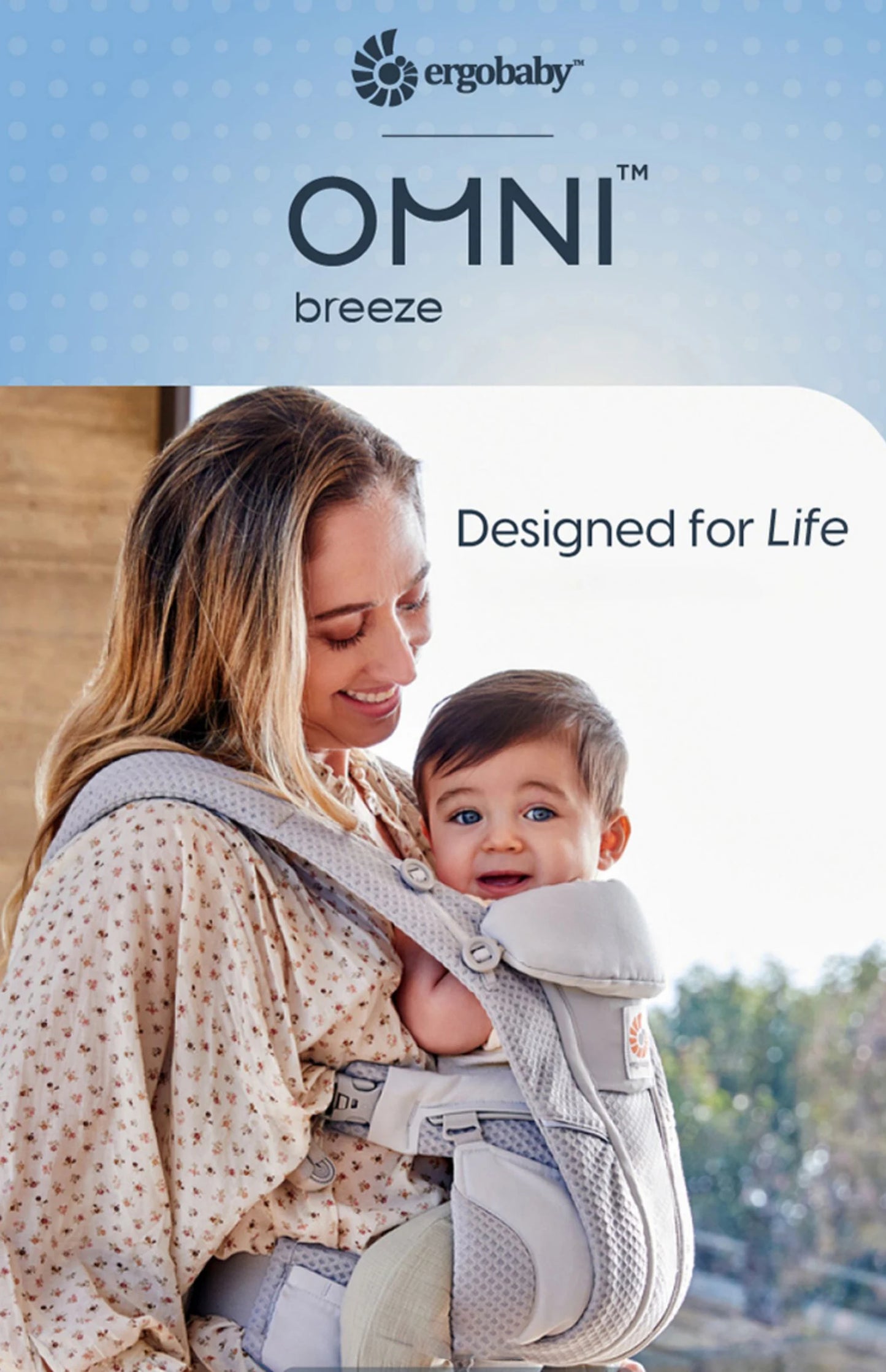 Ergobaby All Carry Positions Breathable mesh baby carrier, enhancing lumbar support and airflow (7-45 pounds)