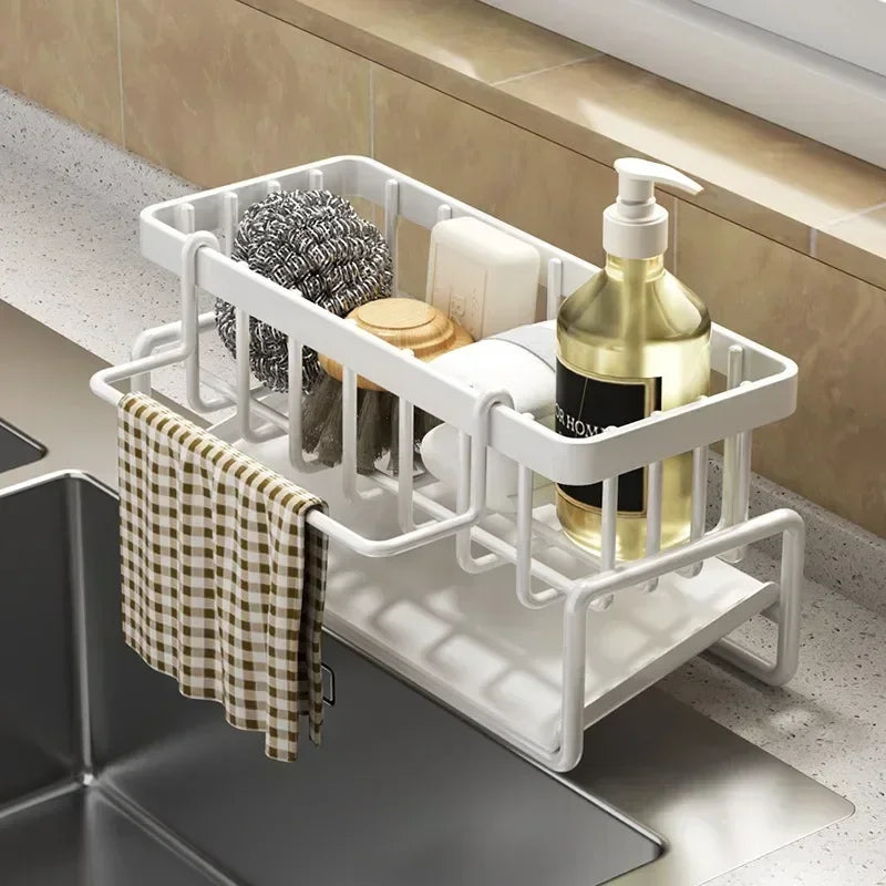 Multifunctional Sponge Rack Drainer Kitchen Shelf Sink Rag Dishwashing Detergent Dishcloth Organiser  kitchen organiser storage
