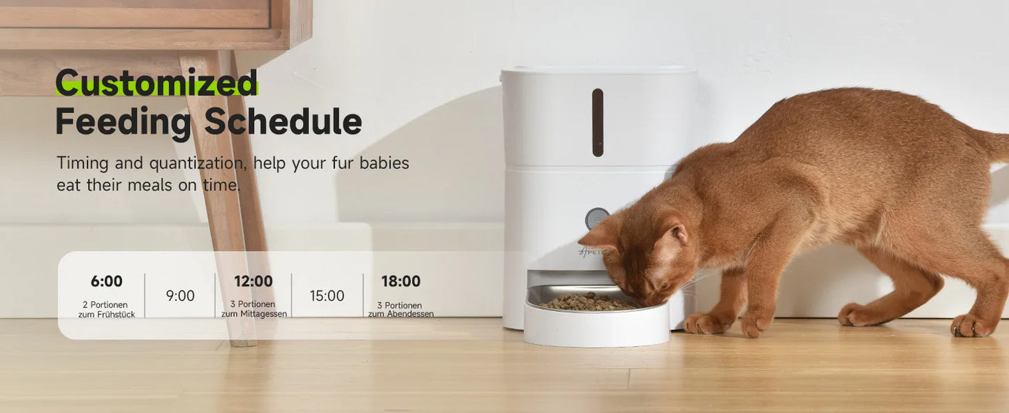 APETDOLA 4L Automatic Cat Food Dispenser Dry Food Timed Feeders Smart Pet Feeder For Cats Dog Accessories