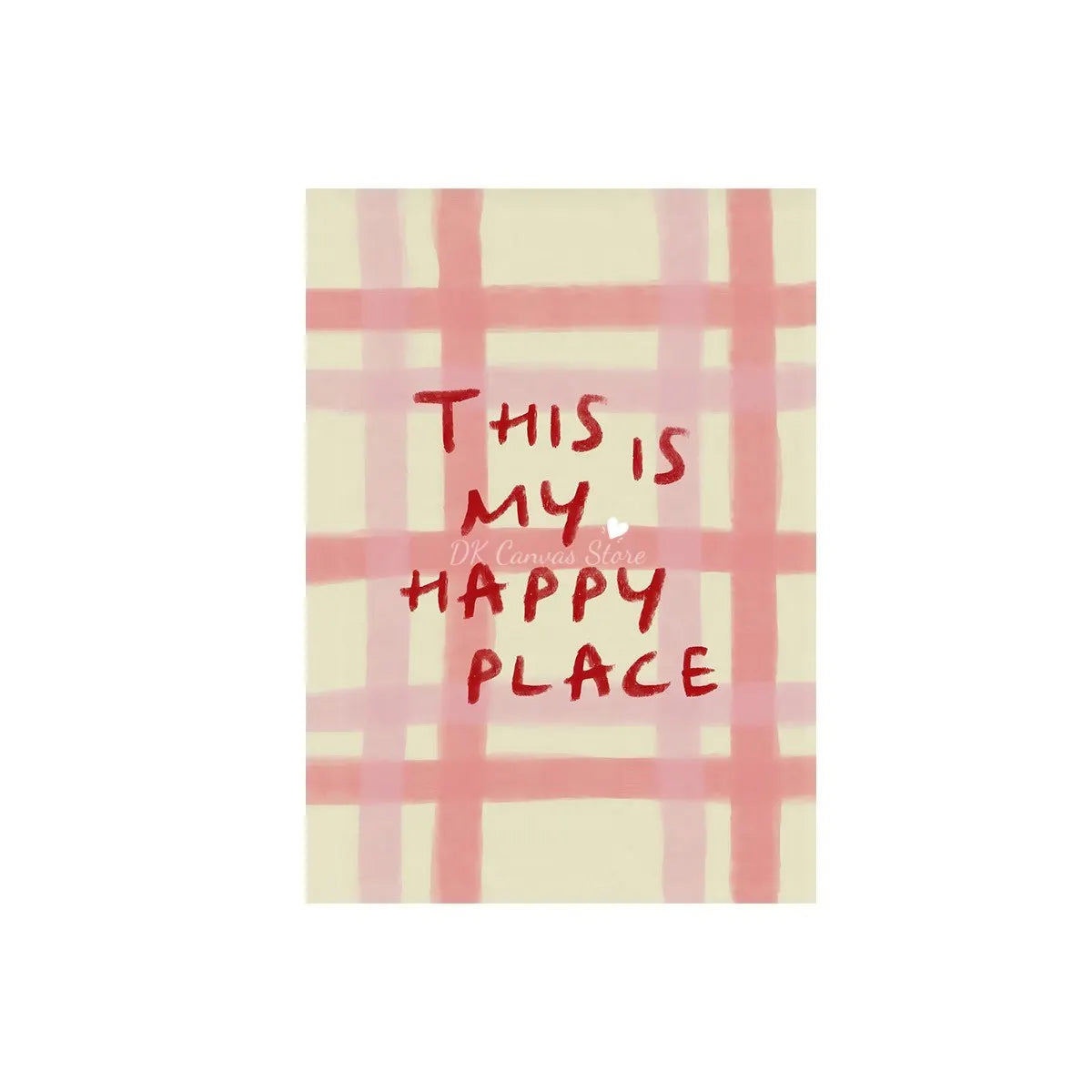 "This Is My Happy Place" Heart Quote Canvas Print Poster Modern Minimalism Art Prints Bedroom Living Room Wall Art Home Decor