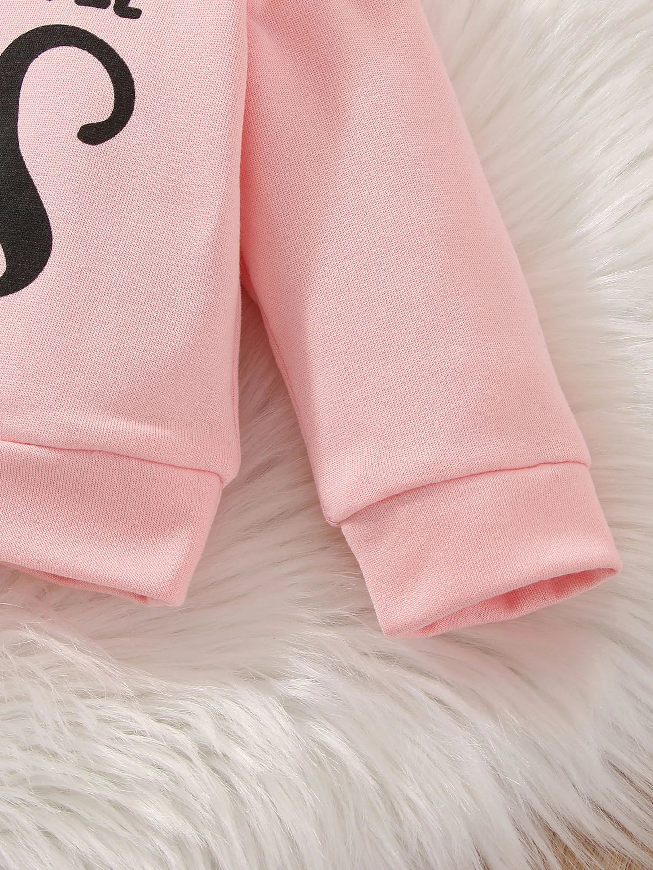 Autumn 2Pcs Baby Girls Long Sleev Printing Letter With Bow Hoodie Set For Casual Sporty Clothes For 1-3Y