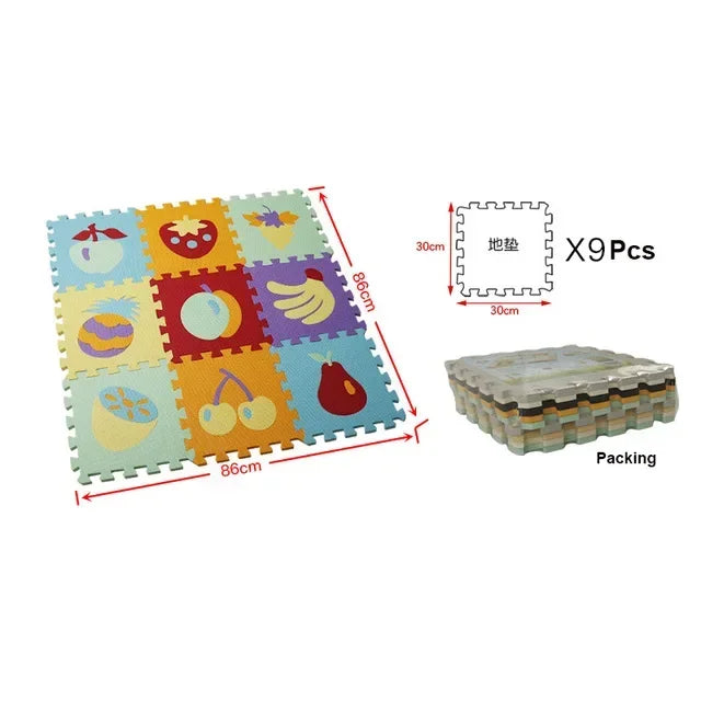 Baby Play Mat 30x30cm Kids EVA Foam Puzzle Carpet Interlocking Floor Tiles Educational Alphabet Numbers Activity Gam Floor Mats