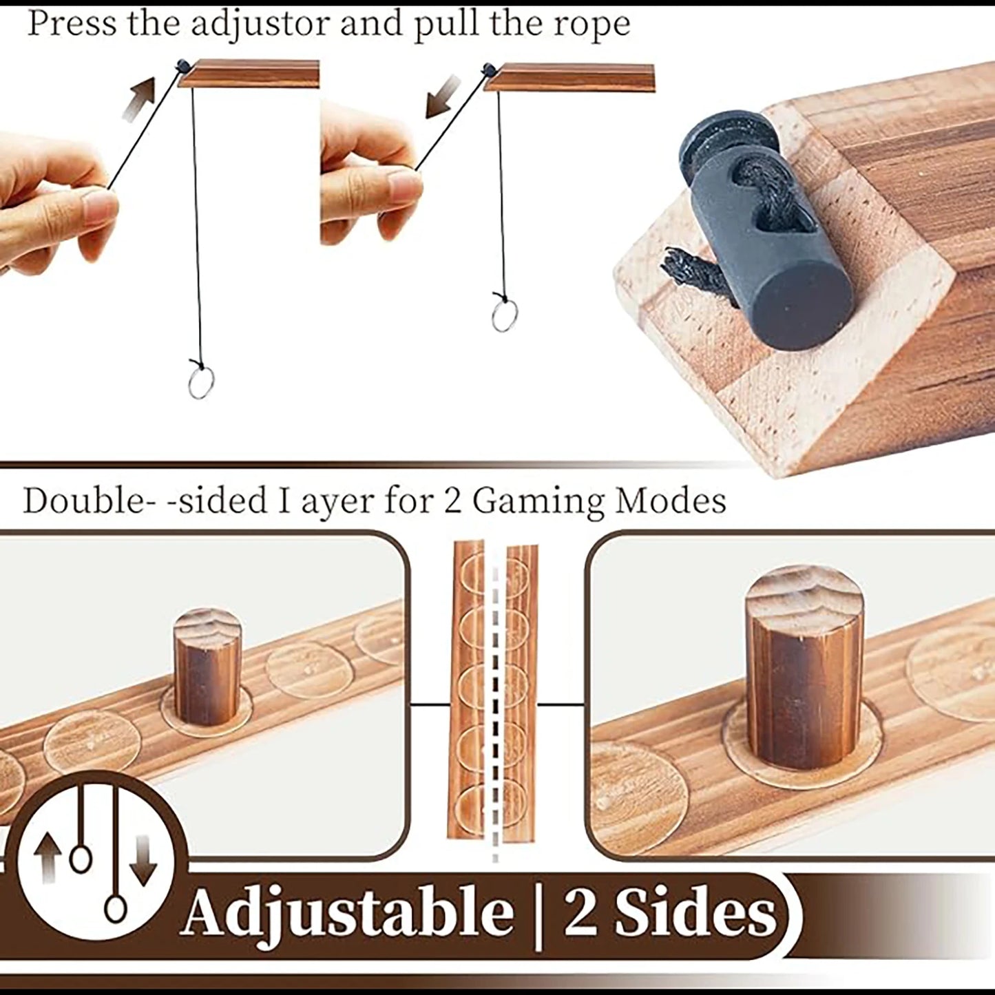 Wooden toys for throwing rings, board games for adult gatherings and parties, interactive board games for two people