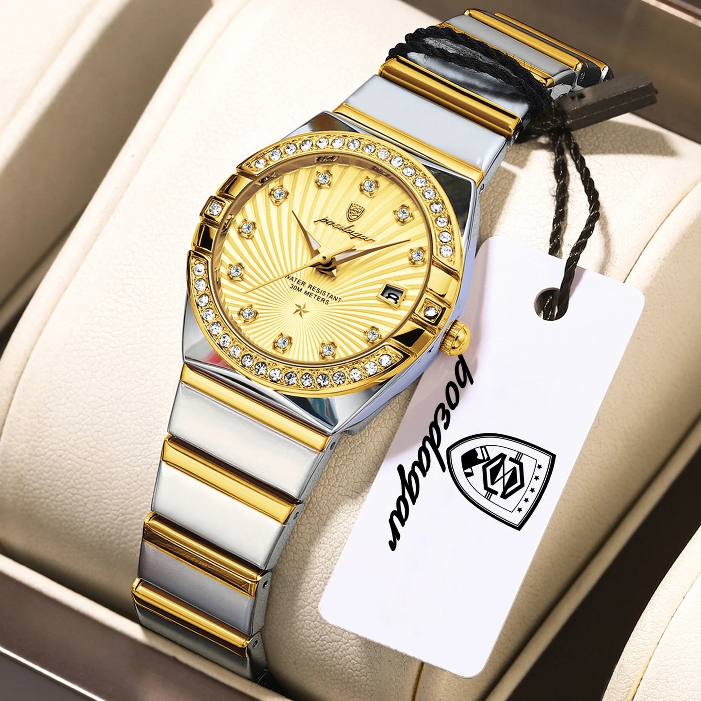 POEDAGAR Top Exquisite Woman Watch Waterproof Luminous Date Stainless Steel Watches For Ladies Elegant Quartz Women's Wristwatch