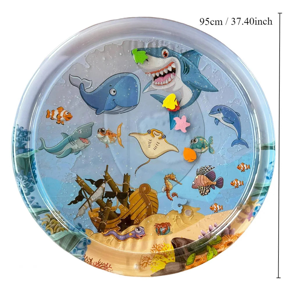 ROOXIN Baby Water Play Mat Inflatable Cushion PVC Infant Toddler Water Pad For Kids Outdoor Summer Playing Water Mat Water