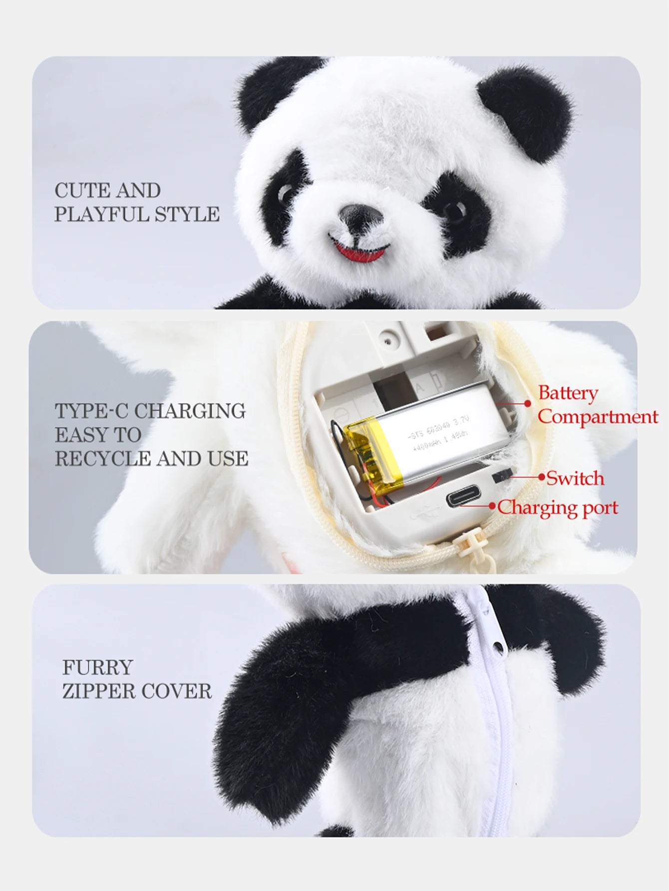 Electric Plush Toys, Talking Repeat Dancing Walking Duck Panda Rabbit Dog Sheep, Early Education Toy Gifts for Kids