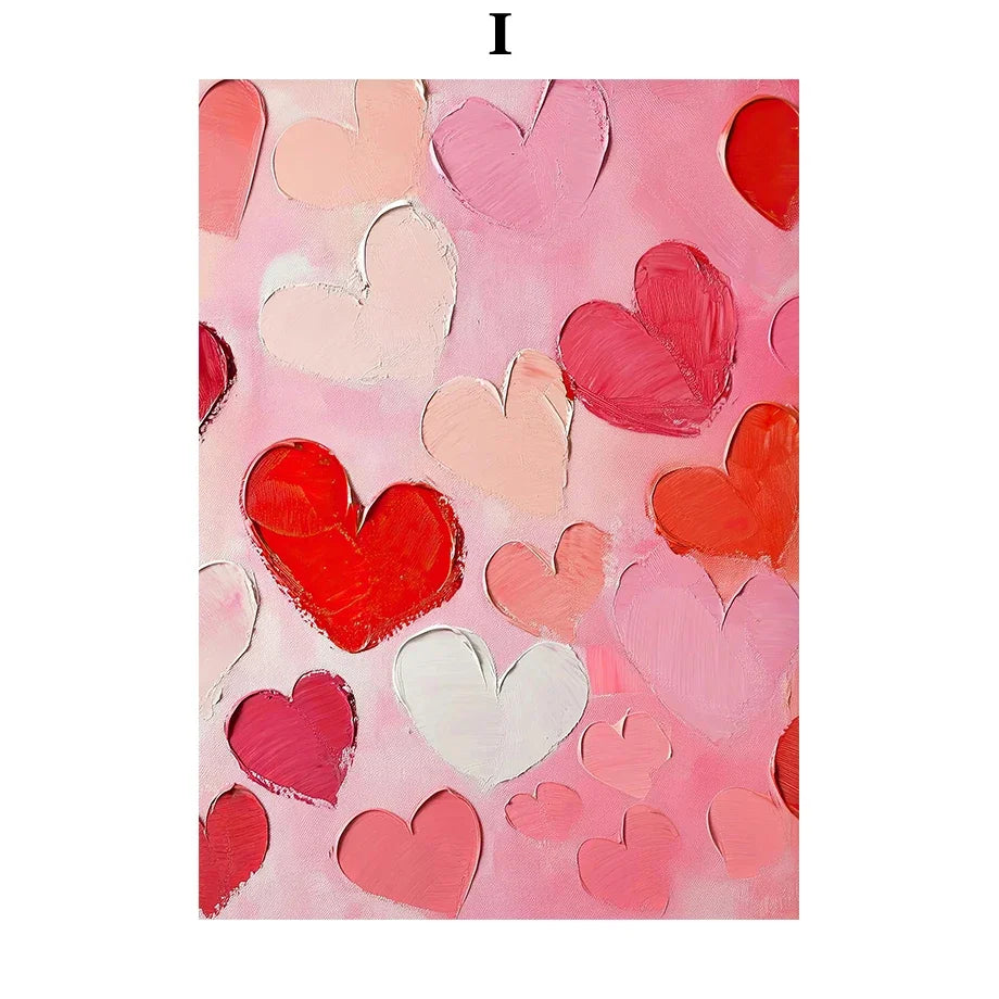 Poster Full Of Love Declaration Of Love Couple Red Heart Cupid Fashion Wall Art Canvas Painting Nordic Poster Nuptial home De