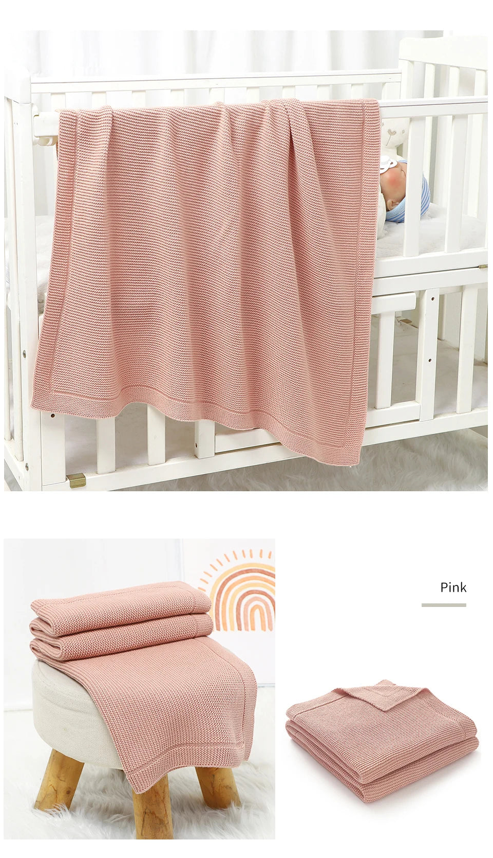 Baby Blankets for Girls Boys Dual-Use Newborns Infants Crib Nap Bedding Sheets 100*80cm Toddlers Receiving Mats Kids Playing Mat