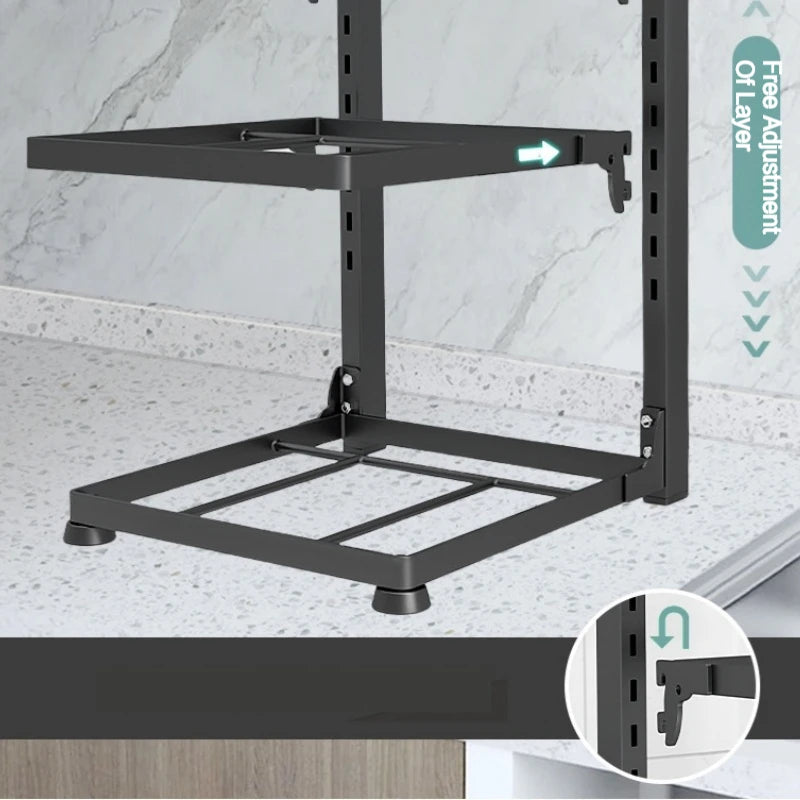 Multi-Layer Kitchen Sink Storage Rack Cooker Storage Rack For Home Cabinets Adjustable Pot Rack Cabinet Organiser Shelf