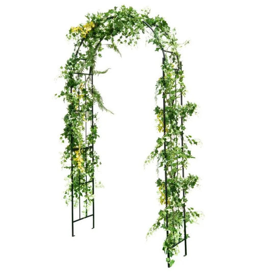 7.5 Feet Metal Garden Arch for Climbing Plants and Outdoor Garden Dr