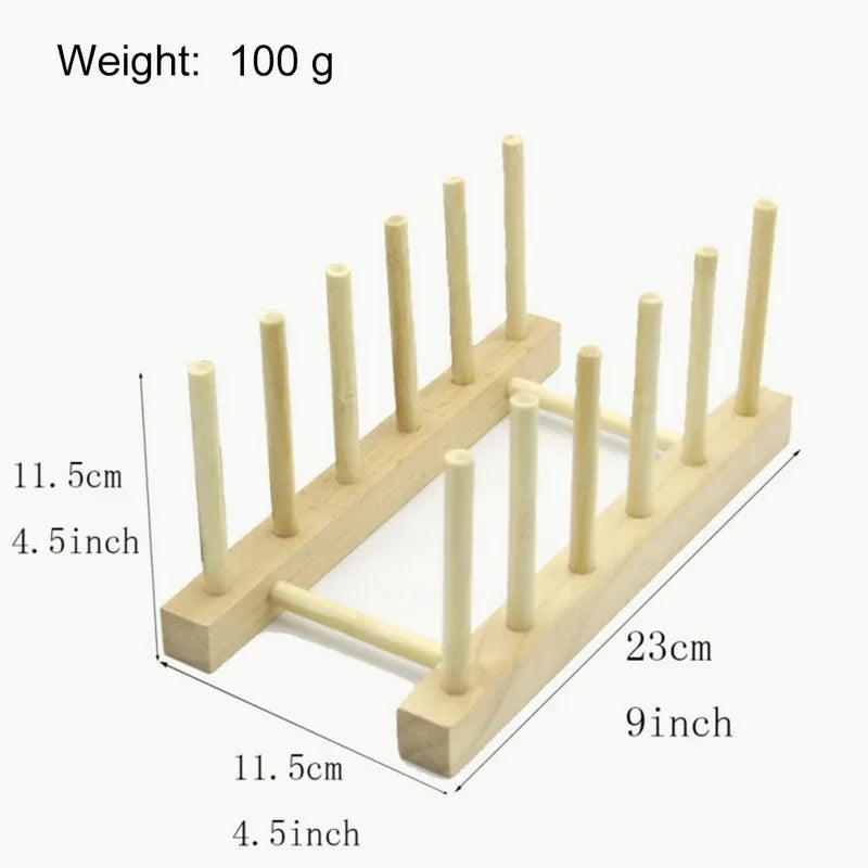 Wooden Dish Drainer Rack Kitchen Dishes Stand Plate Dish Drying Rack Pot Lid Racks Kitchen Organiser Drying Cups Display Shelf