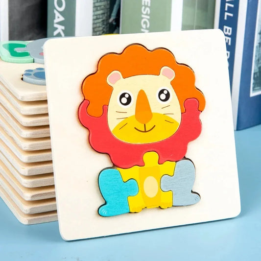 Animals Cartoon Colourful Learning Wooden Puzzle