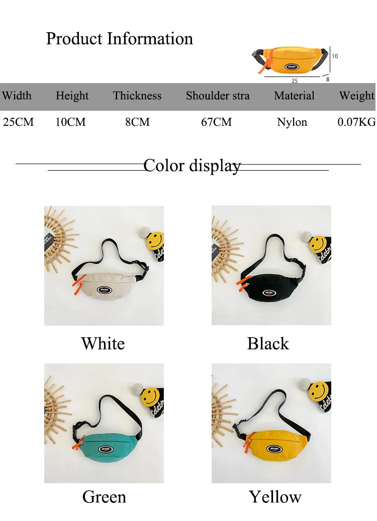 Kids & Adults Sport Bum Bag, Travel Crossbody Waist Bag