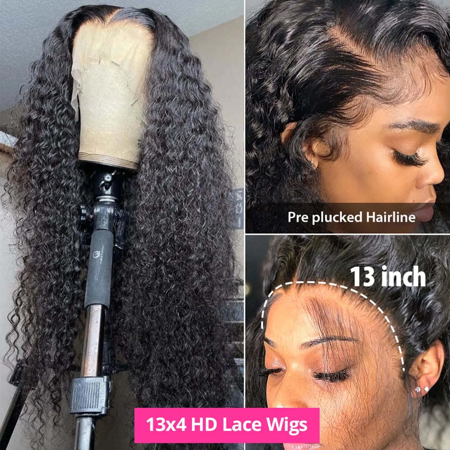 30 40 Inch Loose Deep Wave Lace Frontal Wig 13x6 Hd Curly Human Hair Lace Front Wigs For Women 13x4 360 Water Wave Pre Plucked
