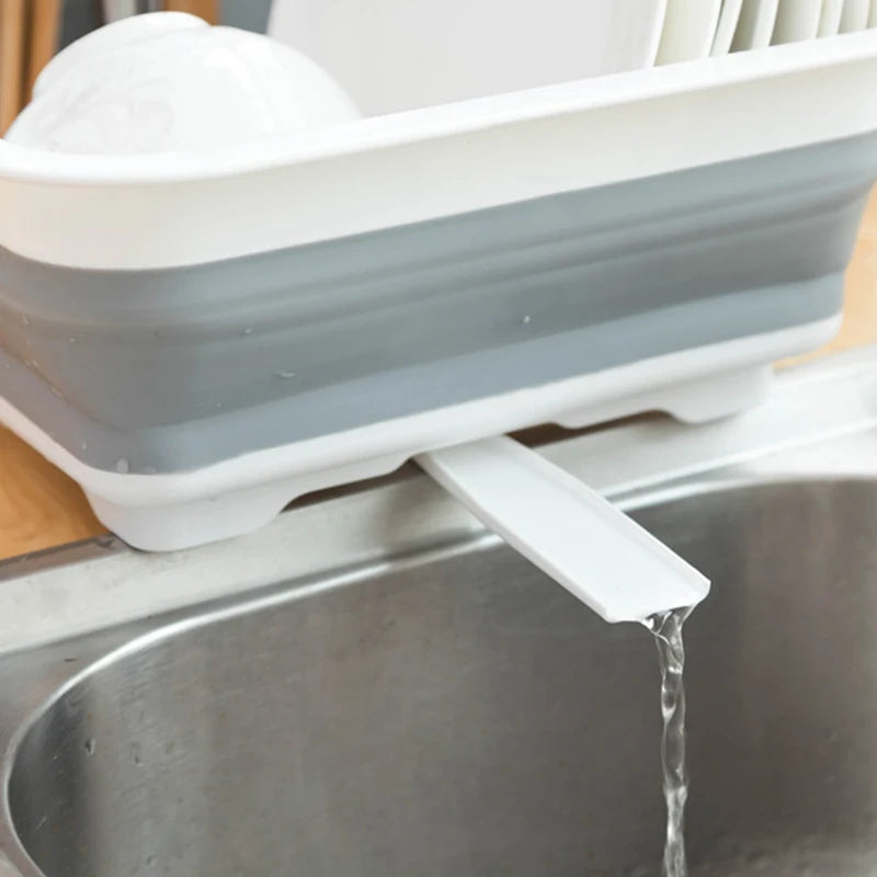 Foldable Bowl Rack, portable Kitchen, RV, camper Van, and Travel Trailer Cutlery Drain Storage Box,space Saving Kitchen Storage Tray