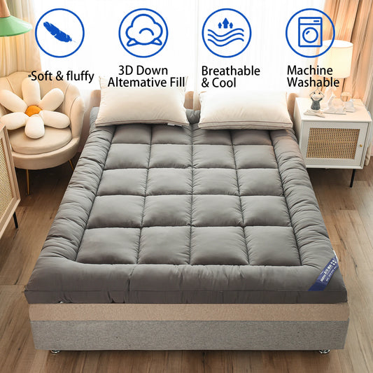 Queen Mattress Topper for Body Pain Relief