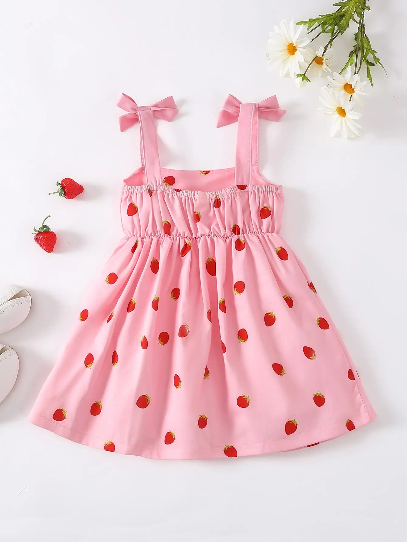 Summer Girls Fashion Casual Strawberry Print Dress