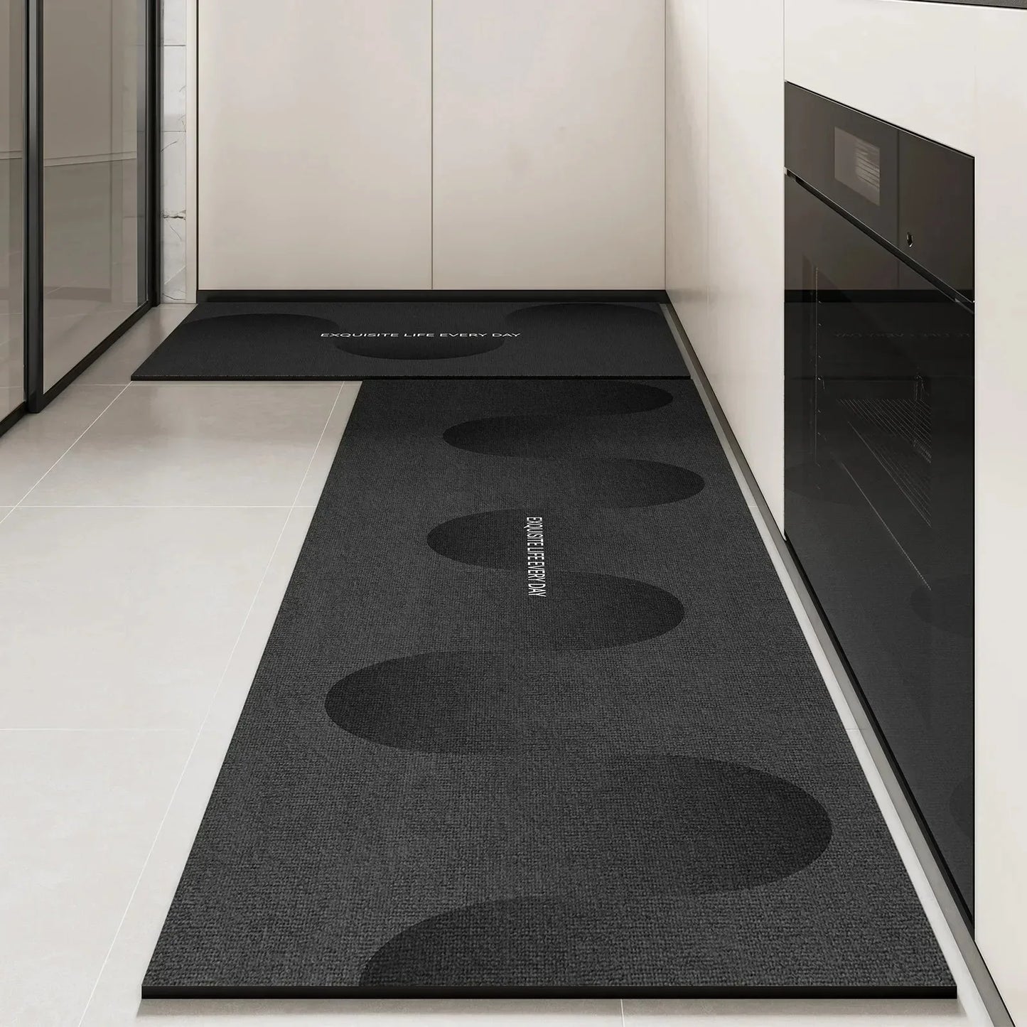 Carpet for Kitchen Floor Mat Pvc Leather Waterproof Non-slip Long Rug Oil-proof Foot Mats Pink Flower Home Decoration Rugs