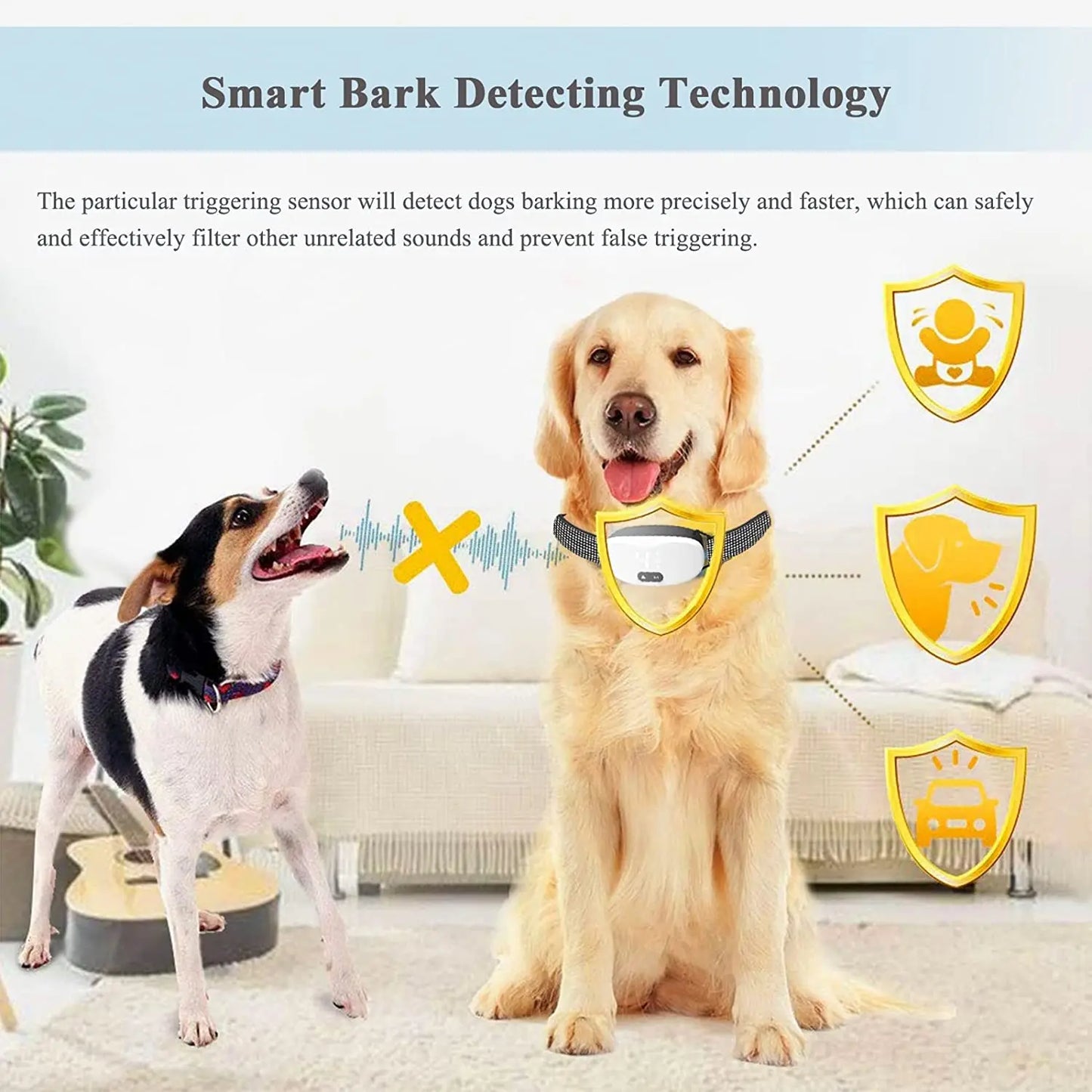 Electric shock Vibration Anti bark dog collar