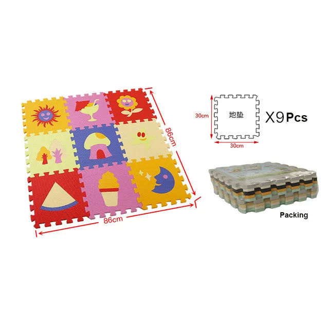 Baby Play Mat 30x30cm Kids EVA Foam Puzzle Carpet Interlocking Floor Tiles Educational Alphabet Numbers Activity Gam Floor Mats
