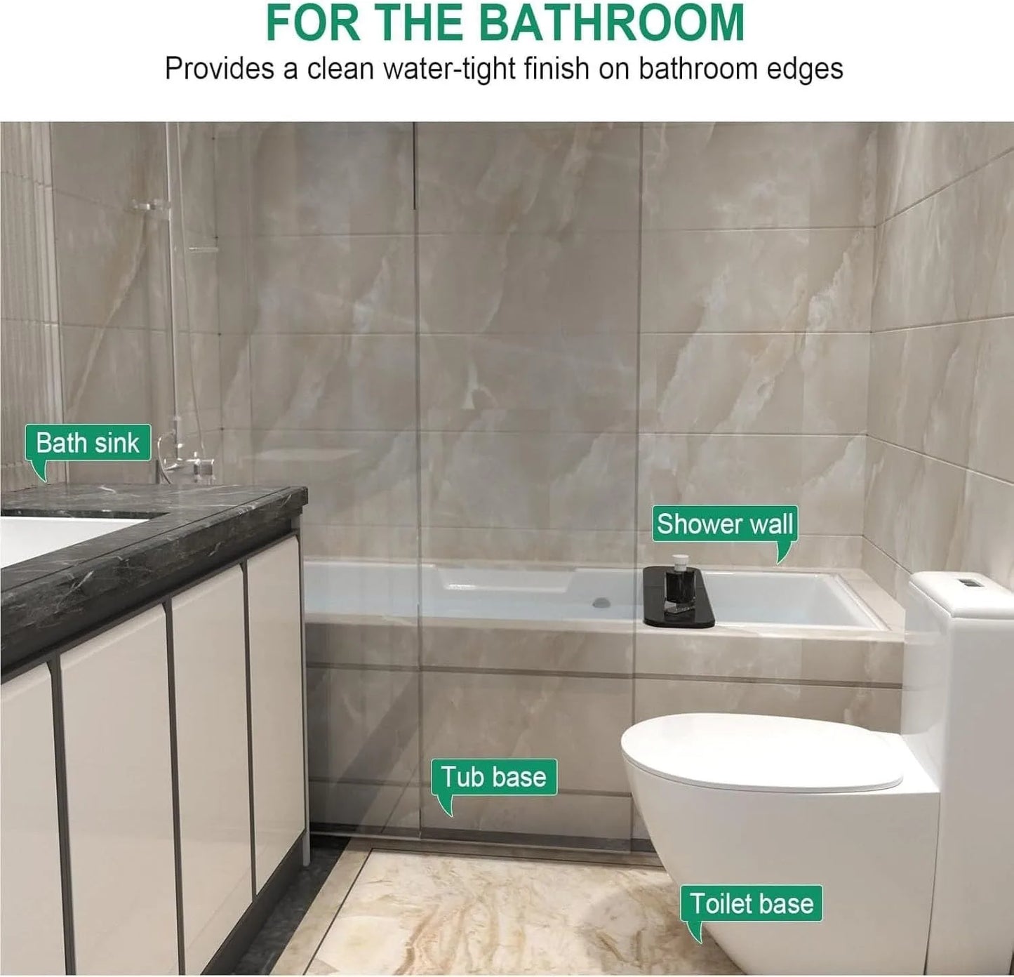 Shower Water Barrier Collapsible Self Adhesive Silicone Strip Trim Splash Guard Bendable Shower Threshold Water Barrier
