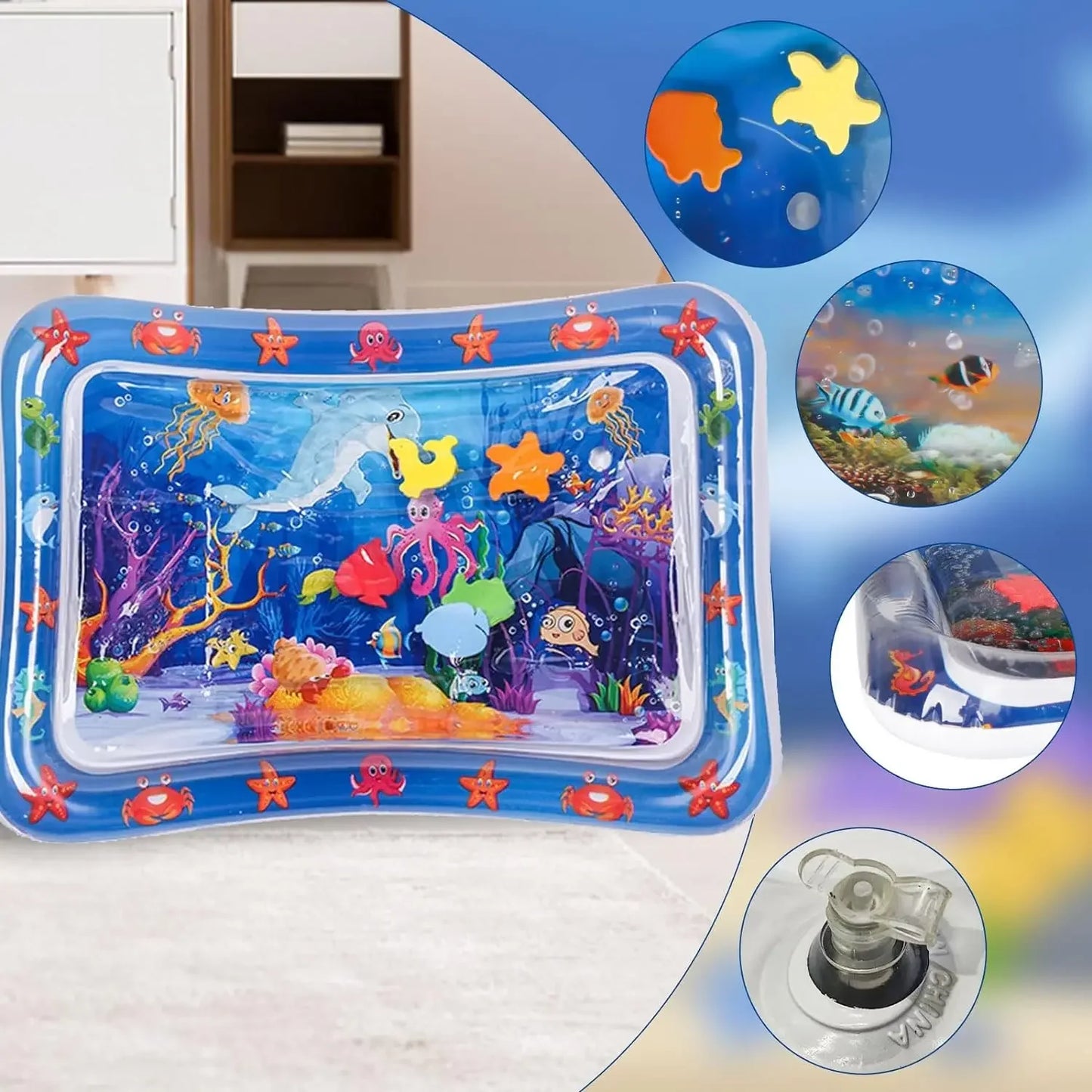 Pet Water Mat Cat Inflatable Play Mat Thickened Baby Crawling Mat Promote Baby Exercise Sea Life Swimming Ring Pet Products