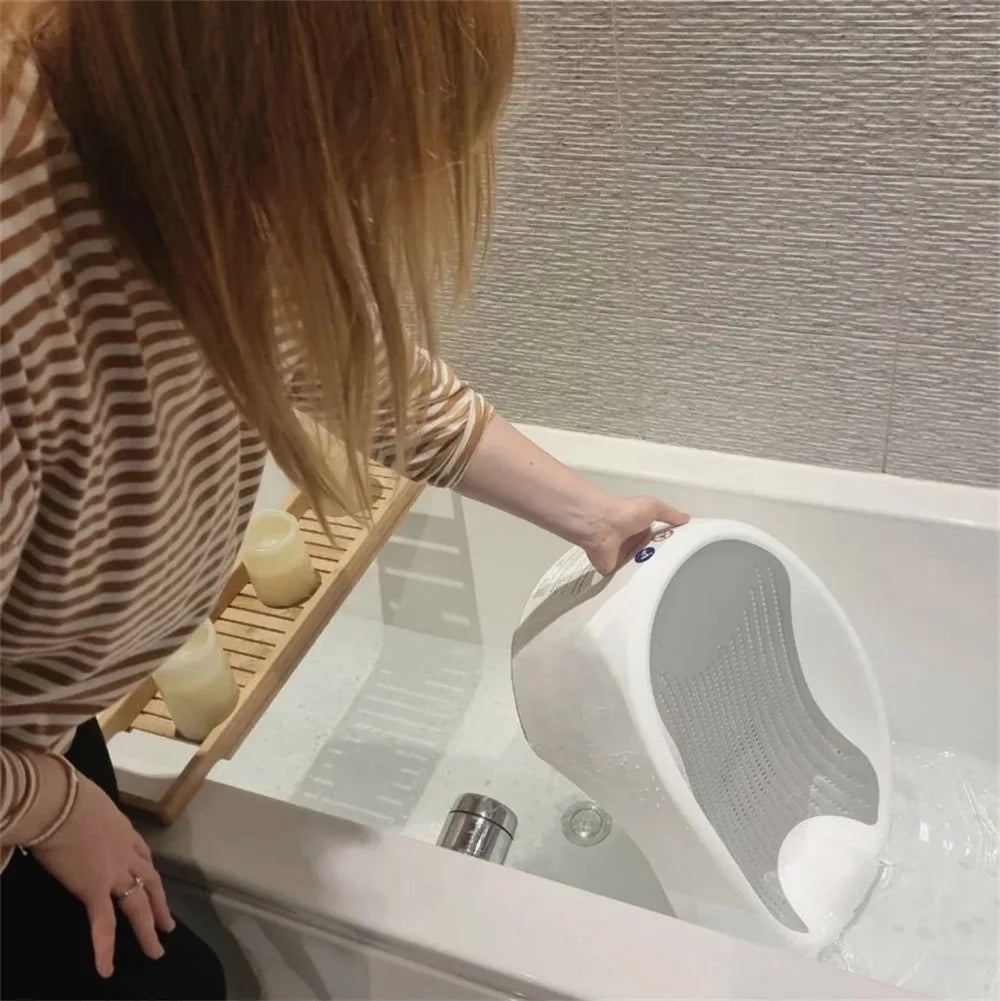 Baby Bath Tub Silicone Mesh Support Non Slip Base Newborn Foot Bath Bucket household Soft Touch Bathroom Bath Tub Gray