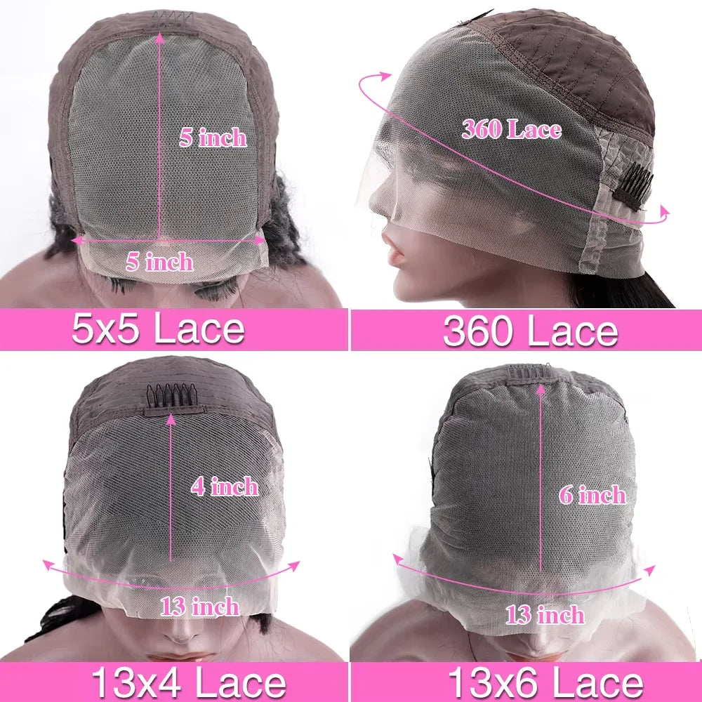 44 46 inches 200 Density Straight 13x6 HD Transparent Lace Natural Color Brazilian Human Hair Wig For Women Frontal Lace Wig