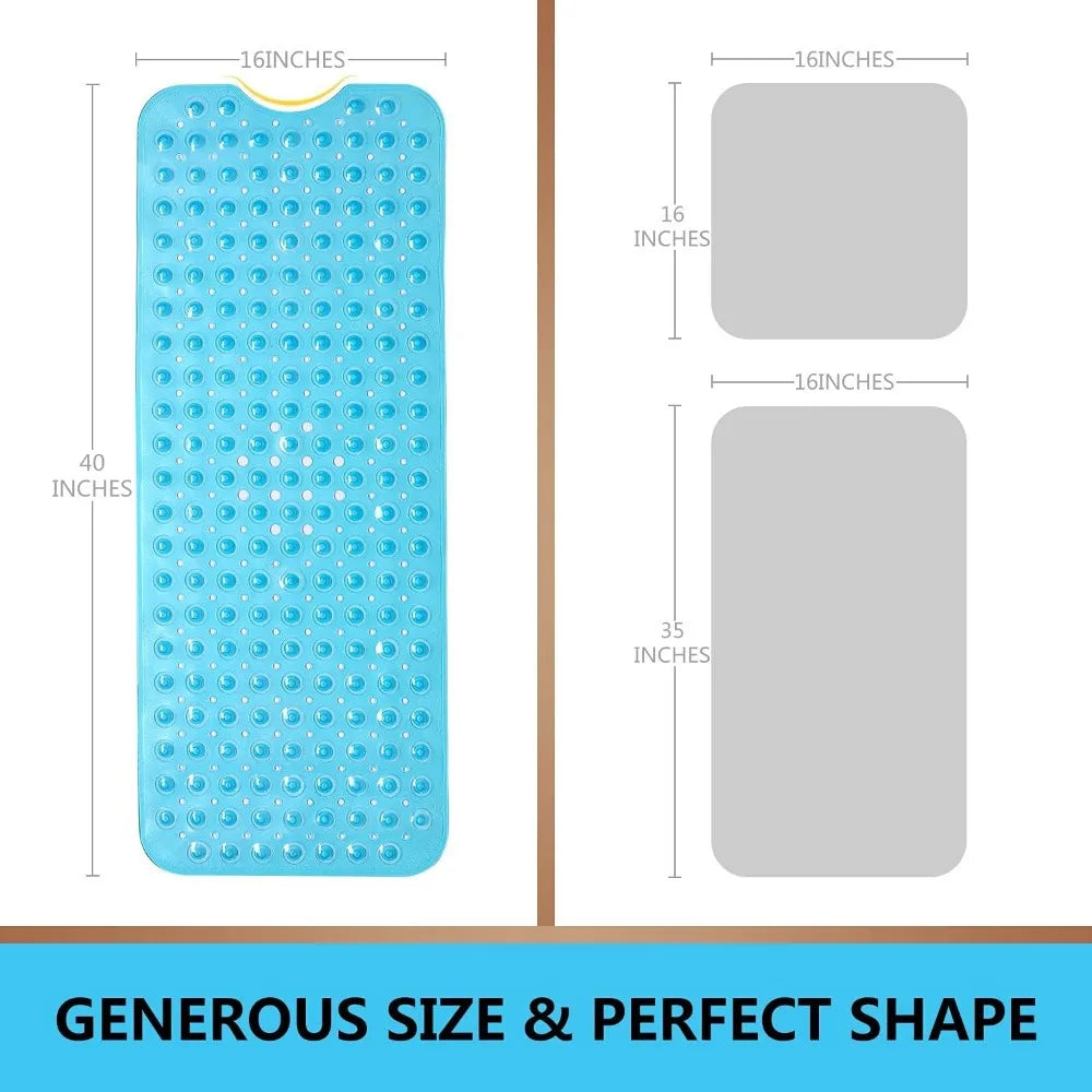 Upgrade Baby Bath Mat,Non Slip Extra Long Bathtub Mat for Kids 40 X 16 Inch，Eco Friendly Machine Washable Bath Tub Shower Mat