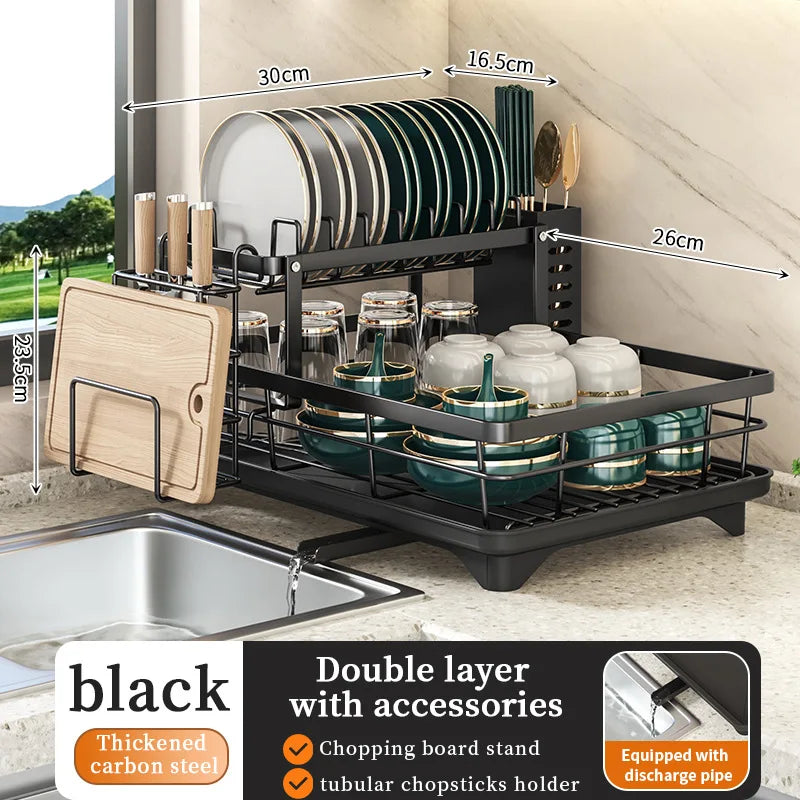 Dish Drying Rack Kitchen Adjustable Stainless Steel Cutting Board Organiser Dish Bowl Drainer Storage Rack Kitchen Utensils